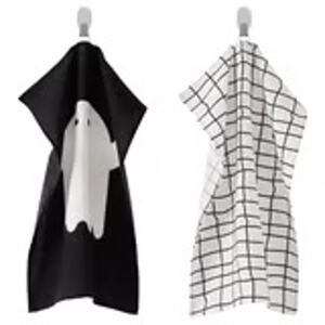 KUSTFYR Ghost & Spider Dish Towel Super Absorbent Cotton Halloween Helper